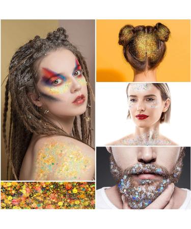 24 Boxes Holographic Nail Art Sequins Sets - Glitter Mermaid Powder Decorations for Manicure, Face, Eyes, Body, Hair - Chic Pattern - Buy Online on GoSupps.com