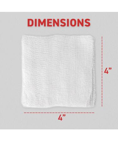 Ready First Aid - Gauze Pads 100 Count 12-ply Sterile Gauze Dressing Pads Gauze Sponges Ideal for Wound Dressing (4" x 4") 4" x 4" Box of 100 - Buy Online on GoSupps.com