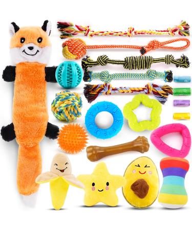 Puppy Toys 21 Pack Small Dog Chew Toys with Rope Toys for Teething Pet Cute Squeak Toy with Treating Ball for Puppy Small Dogs