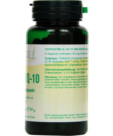 Buy Bios Coenzyme Q-10 15 mg Capsules (1 Pack 34 g) - Boost Energy & Heart Health | International Shipping - Buy Online on GoSupps.com
