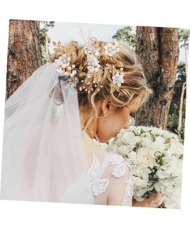 HAPINARY 1 Set Comb Set Bride Headdress U Shaped Hair Pins Rhinestone Hair Pins Hair Comb Clip Wedding Hair Comb Flower Hair Side Combs Bridal Hair Side Comb Handmade Hairpin White Alloy - Buy Online on GoSupps.com