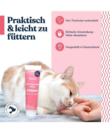 Felmo Anti-Hairball Paste for Cats (100g) - Prevent Hairballs Promote Digestion Vet-Recommended Alternative to Cat Grass - Buy Online on GoSupps.com