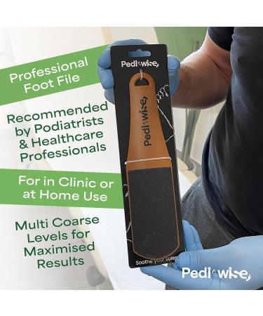 PEDI-WISE Double Sided Foot File - Extra Large Professional Foot Rasp for Hard Skin Removal - Podiatrist Recommended Cedar 1.0 - Buy Online on GoSupps.com