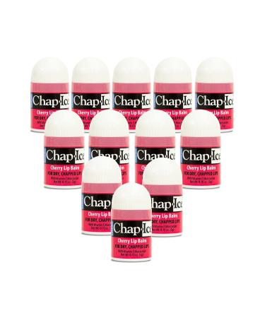 Chap-Ice® | 12-Count Mini Cherry Lip Balm | Lip Balm Pack Fortified with Vitamin E for Dry, Cracked Lips | Made in USA | 12-Count Mini Lip Balm with Cherry Flavor (0.10oz/3g Each)