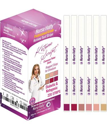 Nurse Hatty 220ct. Ketone Script Ketone Test Strips - URS-1K for Diabetics & Keto Dieters- Extra-Long Strips - Buy Online on GoSupps.com