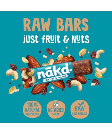 Nakd Salted Caramel Natural Fruit & Nut Bars - Vegan Gluten Free Healthy Snack - 35g x 48 - Buy Online on GoSupps.com
