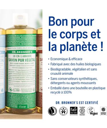  Dr. Bronner's Dr. Bronner's Almond Liquid Soap 475 ml - Buy Online on GoSupps.com