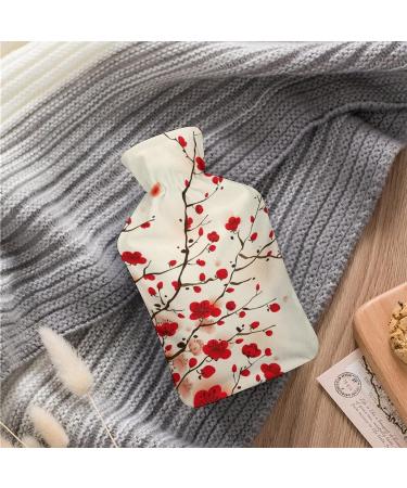 Peach Blossom Hot Water Bottle with Plush Cover | Hand Warmer for Adults & Children - 26.5x15.3cm | International Shipping Available - Buy Online on GoSupps.com