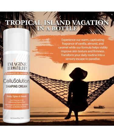 CelluSolution Caffeine Body Cream Caffeine Guarana Licorice & Niacinamide with Hyaluronic Acid Hydrating Skin Cream Mess-Free Pump Bottle 150ml/5oz - Island-Inspired Fragrance - Buy Online on GoSupps.com