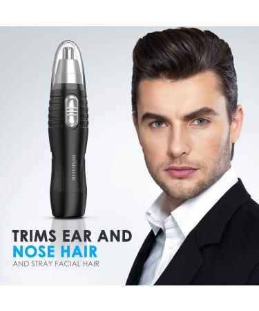 Ear and Nose Hair Trimmer for Men and Women - Dual Edge Blades, Facial Hair Removal Tool - Easy to Clean, Black - Buy Online on GoSupps.com