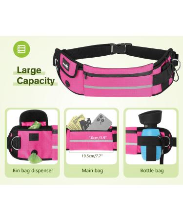 Pecute Jogging Leash for Large & Medium Dogs | Elastic Running Belt with Bag | Pink Supports Up to 100kg - Buy Online on GoSupps.com