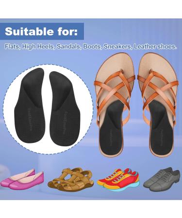 Arch Support Inserts for Plantar Fasciitis Relief | Gel Heel Cushions & Insoles for Men & Women - Comfort & Support in Black (Small - Buy Online on GoSupps.com