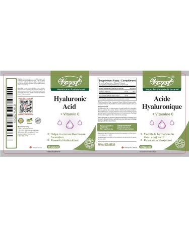 VORST Hyaluronic Acid with Vitamin C 60 Capsules & Pomegranate Extract 120 Vegan Capsules (Combo Bundles 2 Bottles) - Buy Online on GoSupps.com