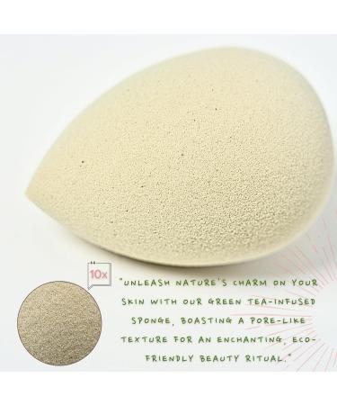 Green Tea Beauty Sponge | Eco-Friendly Vegan & Cruelty-Free Makeup Blender | Biodegradable & Latex-Free Beauty Tool for Liquid & Powder - Buy Online on GoSupps.com