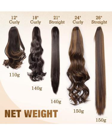 TESS Claw Clip in Ponytail Hair Extensions 12 Inches Curly Wavy Ponytail Extension #24 Natural Blonde Hair Extensions Clip in Ponytail Blond for Women 110g - Buy Online on GoSupps.com
