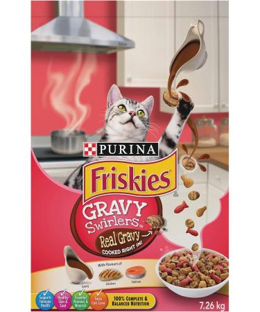 Friskies Gravy Swirlers Dry Cat Food (7.26 kg Bag) and Friskies Chef's Blend Dry Cat Food (7.5 kg Bag) - Buy Online on GoSupps.com