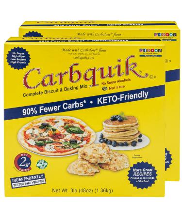 Carbquik Biscuit & Baking Mix (3 lb) Mix for Keto Pancakes, Biscuits, Pizza Crust, Bread, and More - Keto Food - No Sugar - Low Carb - Nut Free Quick and Easy Keto Friendly Substitute for Baking Mix 2-Pack