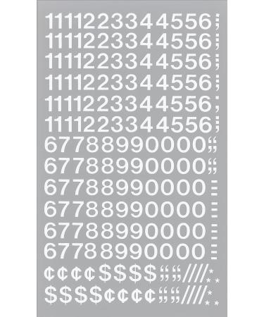 Chartpak Self-Adhesive Vinyl Numbers  1/2 Inch High  White  210 per Pack (01116) - Buy Online on GoSupps.com