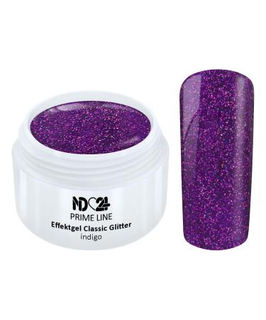 Prime Line - Uv Led Gel Glitter Indigo Glitter Purple Studio Quality - Made in Germany - 5ml