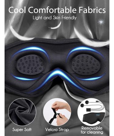 LC-dolida Sleep Mask with Bluetooth Headphones - 3D Sleeping Headphones for Side Sleepers - Elegant Blue - Buy Online on GoSupps.com