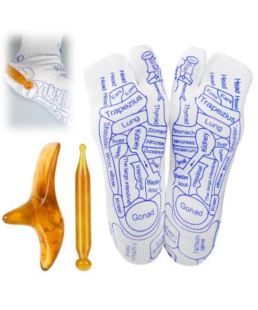 Reflexology socks foot reflex zones socks with massage tools reflex zones sock acupressure socks foot massage socks 1 pair of men large size (40-43) 1 pair