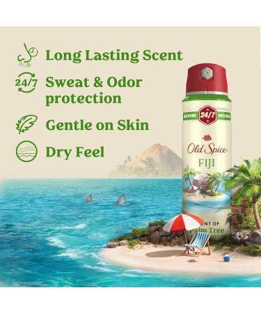 Buy Old Spice Men's Antiperspirant & Deodorant Invisible Dry Spray - Fiji Scent (Pack of 3) | Fresh & Long-lasting Formula - International Shipping Available - Buy Online on GoSupps.com