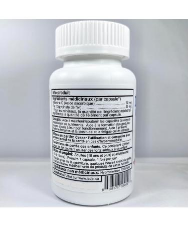 Iron Bisglycinate 25 mg with Vitamin C 120 Vegetable Capsules - Buy Online on GoSupps.com
