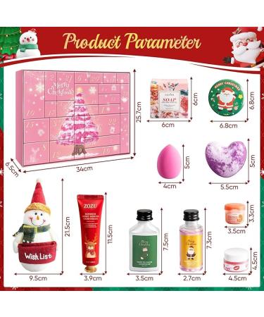 Advent Calendar 2024, 24PCS Holiday Beauty Advent Calendar, Spa Gift Set, Bath & Body Care, 24 Days of Countdown Calendar-Limited Edition Christmas Gifts Skincare Sets for Teen Girls and Women Gift (Pink) - Buy Online on GoSupps.com
