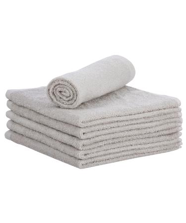 Superio Cotton Terry Washcloths Grey Towels 100% Cotton Cleaning Cloth 12 Rags Wash Clothes for Body and Face Spa Towels Multi Purpose (6 Pack)