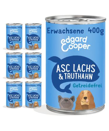 Edgard & Cooper wet feed for dogs (salmon & turkey 400g x 6) grain -free natural ingredients and fresh meat full of essential amino acids salmon asc/turkey 400 g (6 Pack)