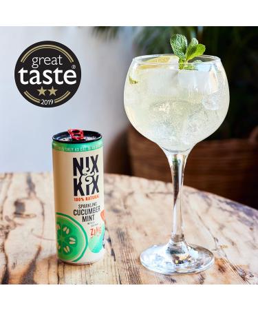  NIX AND KIX Nix & Kix Cucumber & Mint (12 x 250ml) - No Added Sugar - Low Calorie - Vegan - No Artificial Sweeteners Low Carb Sparkling Natural Soft Drink - Buy Online on GoSupps.com