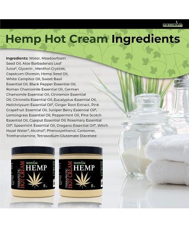 GreenIVe Hemp Hot Cream 8 oz Jar - Soothing Moisturizing Cream on Amazon - Buy Online on GoSupps.com