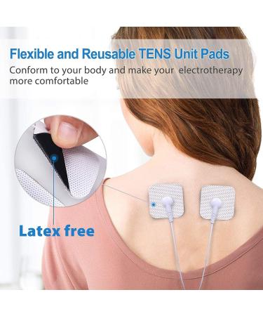 LotFancy TENS Unit Replacement Pads 40 Pcs 2x2 Snap Electrodes Pads Reusable Tens Pads for EMS Muscle Stimulator Using 3.5mm Snap Connector - Buy Online on GoSupps.com