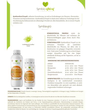 SYMBIOETHICAL - PROPOLIS Natural Plant Protection Enhancer High Concentration for Organic Farming Made in Italy 250 ml - Buy Online on GoSupps.com