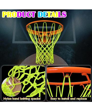 Night Light Glow in The Dark Basketball Net | Heavy Duty Replacement | 12 Loops | Fits Standard Indoor/Outdoor Hoop Rims | Nylon | Green - Buy Online on GoSupps.com
