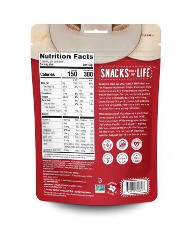 Rhythm Superfoods Mushroom Crisps Fire Roasted 2.0 Oz (Pack of 4) - Vegan/Gluten-Free Superfood Snacks - Buy Online on GoSupps.com