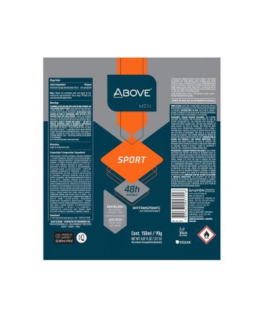 ABOVE 48 Hours Antiperspirant Deodorant Sport 4 Pc - Dry Spray Deodorant for Men - Floral Scent - Antiperspirant Spray - No Stain - Cruelty-Free - Buy Online on GoSupps.com