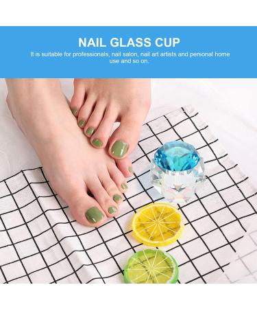 FRCOLOR 3 Pcs Nail Art Crystal Cup Glass Containers with Lids Glass Tumbler Clear Cups Glass Diamond Dappen Dish Crystal Dappen Dish Nail Dappen Dish Manicure White Crystal Vegetable Bowl 5.5x5.5cmx3pcs Bluex3pcs - Buy Online on GoSupps.com