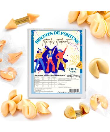 D&D Fun Cookies Fortune Cookies Party Students Blue 100 Biscuits Box 600g Divination Plant Reward Small Gifts Party Favors Chinese Fortune Cookies