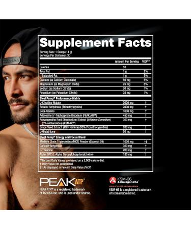 SteelFit Steel Pump - Advanced Pre Workout Powder & Nitric Oxide Supplement | Black Cherry Slushie | 30 Servings for Muscle Building & Recovery | Peak ATP Ashwagandha & Electrolytes - Buy Online on GoSupps.com