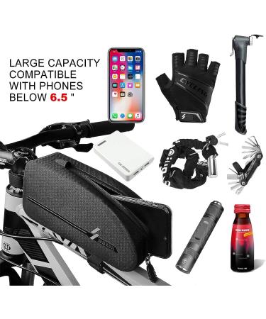 CbRSPORTS Waterproof Bike Top Tube Bag | Front Frame Energy Pack for Cycling | Fuel-Tank & Phone Storage | 840D Material | 9.25x4.13x2.55inches(L) - Buy Online on GoSupps.com
