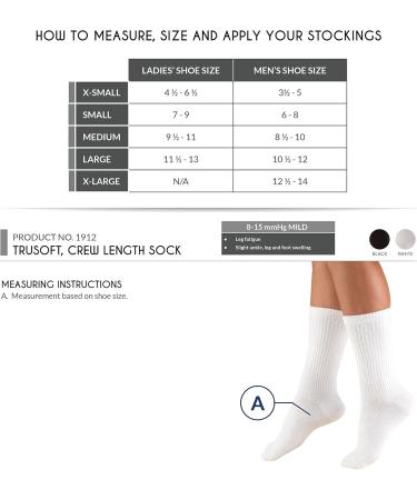 Truform Medical Compression Socks 8-15 mmHg for Men & Women - Crew Length Mid-Calf Black Large (Pack of 2) - International Shipping - Buy Online on GoSupps.com