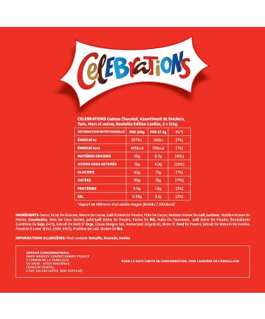 CELEBRATIONS - 1 bottle with assortment of mini chocolates SNICKERS TWIX MARS MALTESERS BOUNTY and others - 312g - Buy Online on GoSupps.com