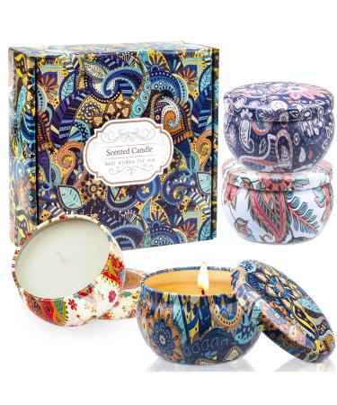 Scented Candles Gift Set for womem 4 Pack Aromatherapy Candles for Home Scented Long Lasting Soy Candle Lavender Candle Birthday Chrismas Gifts for Women Mom Bath Spa Yoga Candles