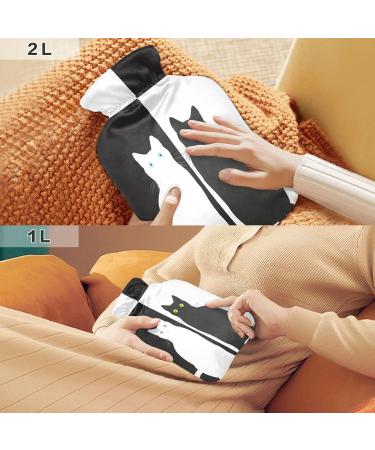 Hot Water Bottle for Couples & Cats - 1L BPA-Free Pain Relief Bag with Cover | Small Size for Neck Headache & Shoulder Relief - Shop Internationally! - Buy Online on GoSupps.com