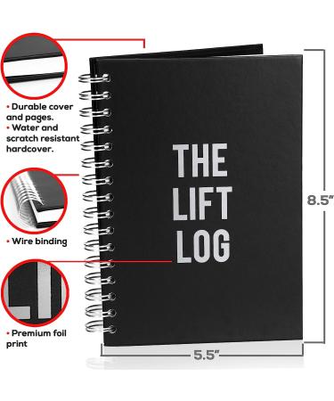 Lift Log Workout Journal - 6 Month Fitness Planner with Daily Tracking for Lifts, Cardio, Goals, Body Weight - Metal Spiral Bound Hardcover - Buy Online on GoSupps.com