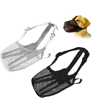 Muzzle for dogs 2 pieces of breathable dog muzzle mesh mesh muzzle dog with rounded -off for small medium and large dogs soft adjustable muzzle black+gray m - Buy Online on GoSupps.com