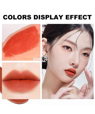Velvet Matte Lipstick Stick with Brush | 2 in 1 Double Head Lip Crayon | Waterproof & Long Lasting Lip Stain | Non-stick Lipgloss Pencil | Korean Lip Makeup Pen | Gift for Women - Shade 05 - Buy Online on GoSupps.com