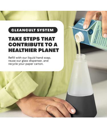 Cleancult Glass Hand Soap Dispenser 12oz 2 Pack - Refillable Container for Hand Soap, Body Wash - Shatter Resistant, Non-Slip Grip - Ideal for Kitchen & Bathroom Sink - Matte Black - Buy Online on GoSupps.com