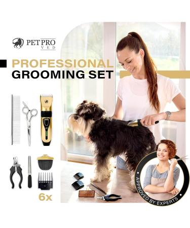 PetProved Professional Dog Grooming Kit - Cordless Silent Clippers for Thick Coat Dogs - Buy Online on GoSupps.com